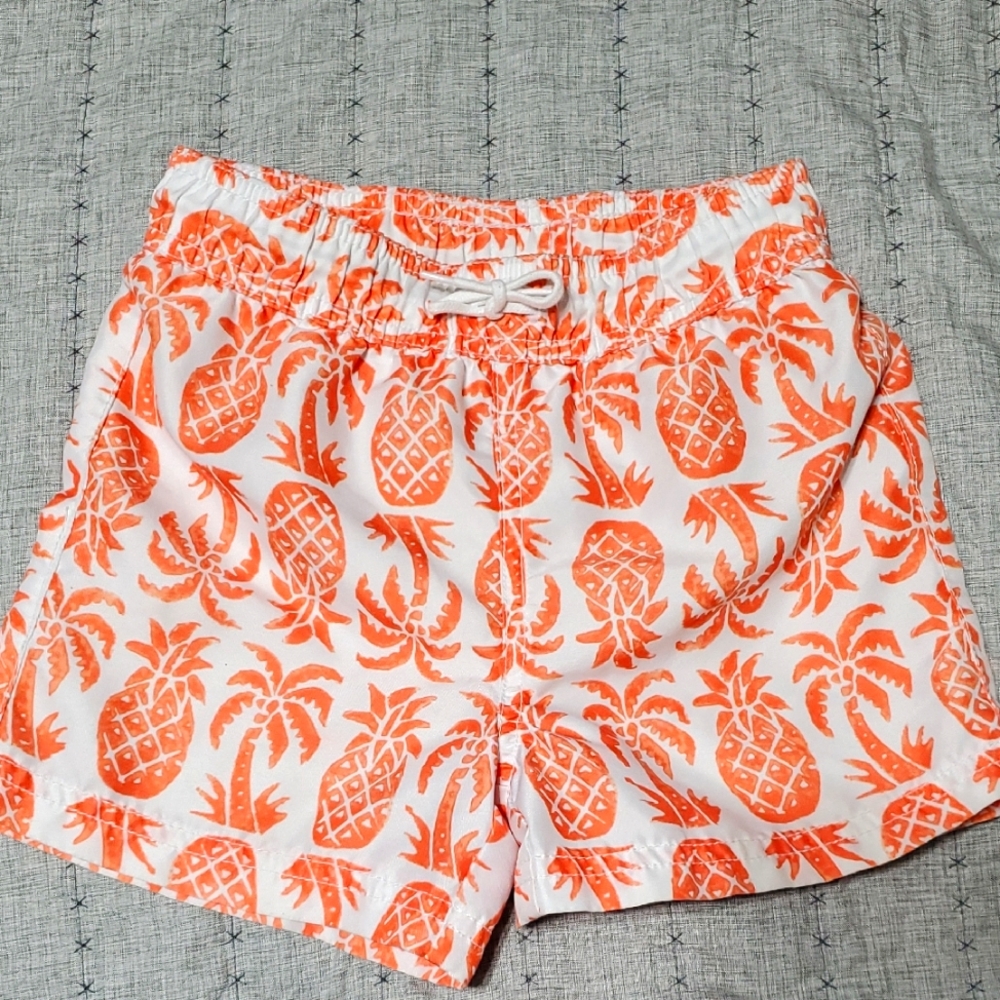 Janie And Jack Coral Pineapplr Swim Trunks